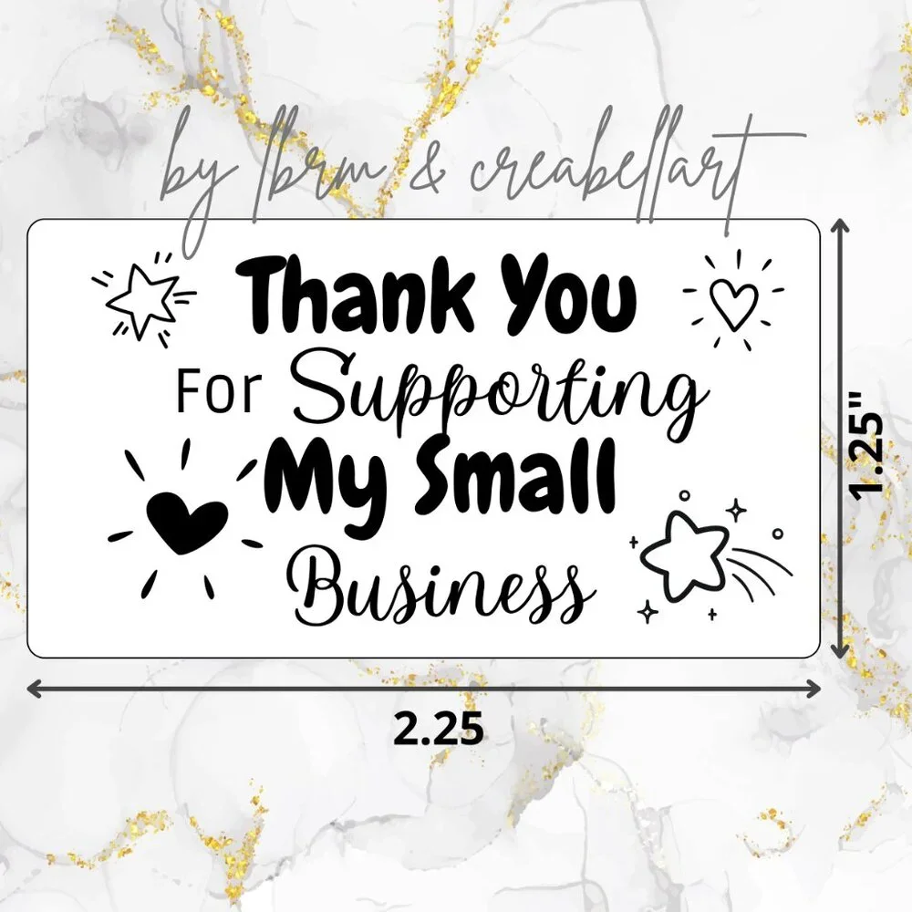 100 thermal Thank you Stickers 2.25